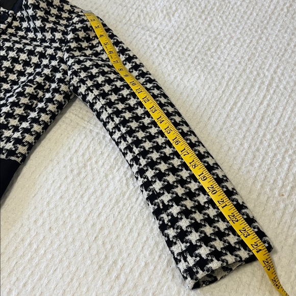 Talbots Black and White Houndstooth Colorblock Women's Collarless Jacket Size 10 - Picture 15 of 15